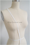 3yds narrow lace trim/ Boho wedding dress lace trim/ Wedding dress trim/ Polkadot lace trim// T20-114