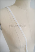3yds narrow lace trim/ Boho wedding dress lace trim/ Wedding dress trim/ Polkadot lace trim// T20-114