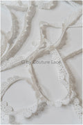 3yds narrow lace trim/ Boho wedding dress lace trim/ Wedding dress trim/ Polkadot lace trim// T20-114