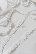 3yds narrow lace trim/ Boho wedding dress lace trim/ Wedding dress trim/ Polkadot lace trim// T20-114
