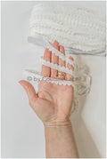 3yds narrow lace trim/ Boho wedding dress lace trim/ Wedding dress trim/ Polkadot lace trim// T20-114