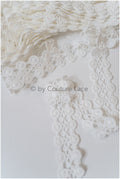 5yds Crochet Lace Trim for Boho Wedding Dresses/ Lace Trim Off-White/ Bridal Dress Trim// T20-116