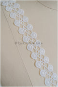 5yds Crochet Lace Trim for Boho Wedding Dresses/ Lace Trim Off-White/ Bridal Dress Trim// T20-116