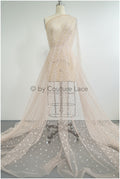 Gradient glitter mesh fabric/ Nude skin tone diamond glitter tulle/ Wedding dress tulle fabric/ Bridal glitter fabric// R-009ND