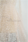 Gradient glitter mesh fabric/ Nude skin tone diamond glitter tulle/ Wedding dress tulle fabric/ Bridal glitter fabric// R-009ND