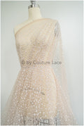 Gradient glitter mesh fabric/ Nude skin tone diamond glitter tulle/ Wedding dress tulle fabric/ Bridal glitter fabric// R-009ND