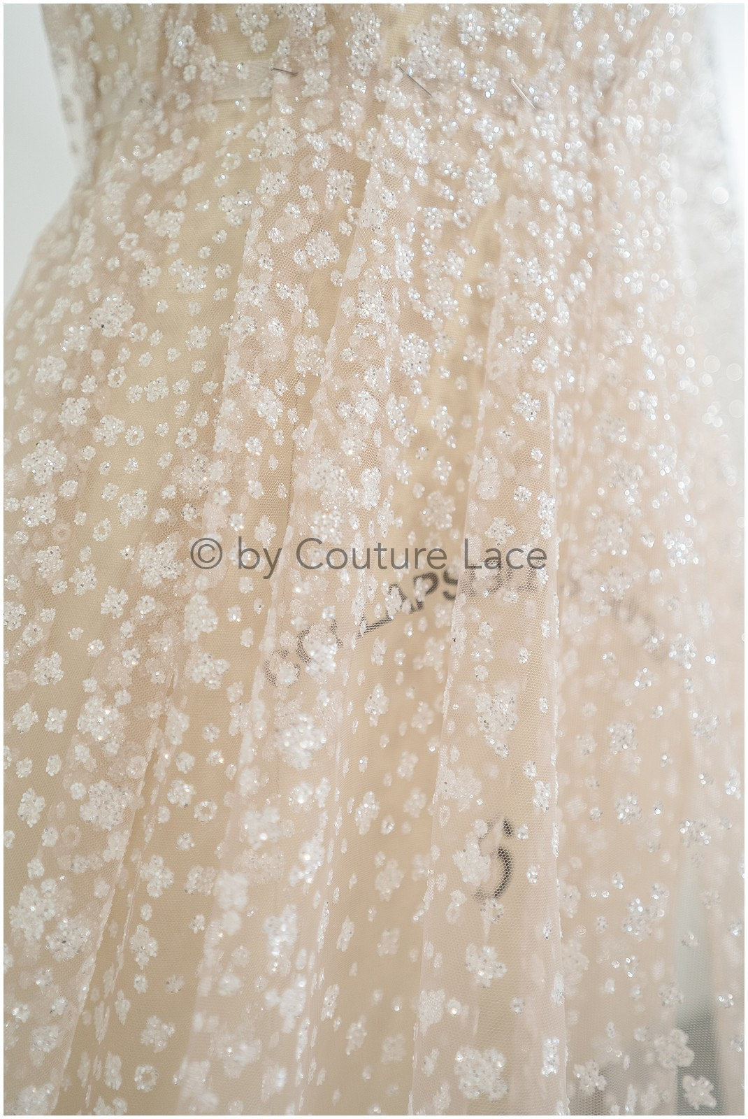Farbverlauf Glitzer Netzstoff/ Nude Hautton Diamond Glitzer Tüll/ Hochzeitskleid Tüll Stoff/ Braut Glitzer Stoff// R-009ND