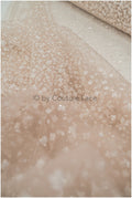 Gradient glitter mesh fabric/ Nude skin tone diamond glitter tulle/ Wedding dress tulle fabric/ Bridal glitter fabric// R-009ND