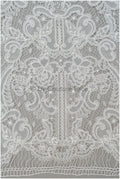 Luxury crochet lace with pearls/ off-white boho wedding lace fabric/ romantic lace with pearls/ chiffon lace// L20-362