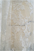 Rosenblüten Spitzenstoff Off-White/ Blumen Spitzenstoff/ Braut Spitzenstoff/ Spitzenstoff// L20-363