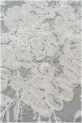 Rosenblüten Spitzenstoff Off-White/ Blumen Spitzenstoff/ Braut Spitzenstoff/ Spitzenstoff// L20-363