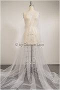 Pailletten Spitzenstoff Off-White/ sehr weicher Pailletten Spitzenstoff für Brautkleider/ Brautspitze Pailletten// L20-331