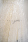 Pailletten Spitzenstoff Off-White/ sehr weicher Pailletten Spitzenstoff für Brautkleider/ Brautspitze Pailletten// L20-331