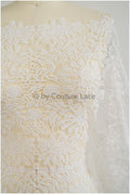 Crochet lace fabric for wedding dresses, boho macrame lace fabric for wedding dress// L20-383