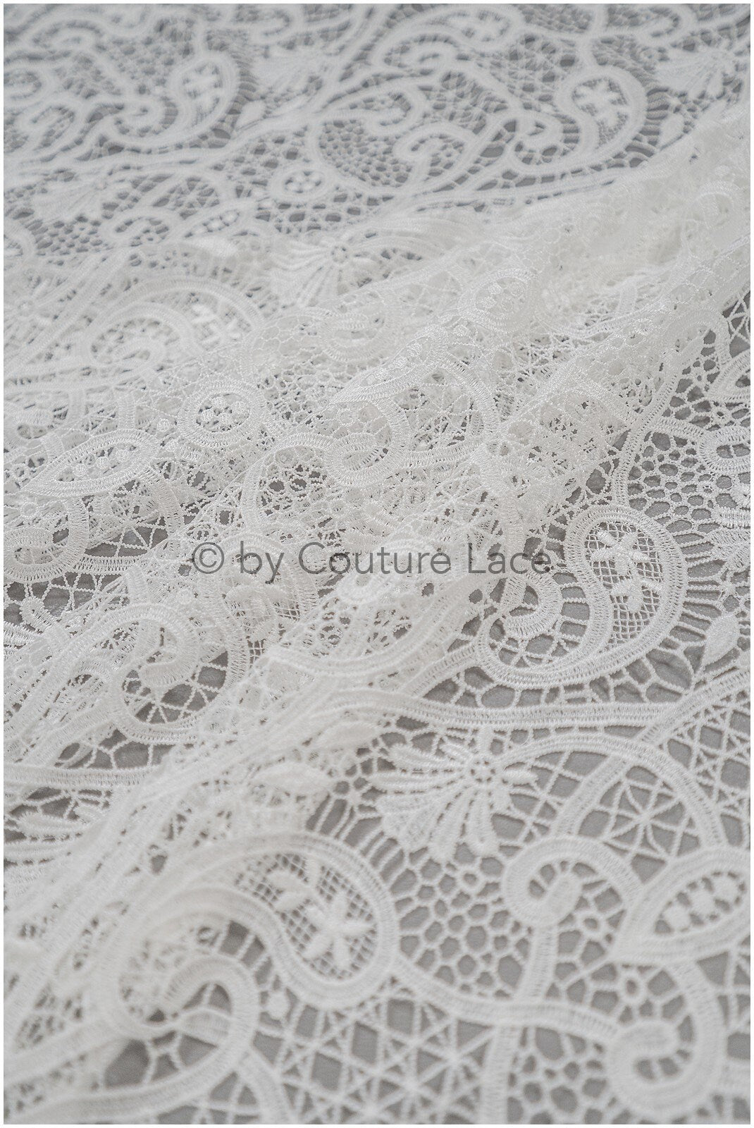 Abstrakter gehäkelt Spitzenstoff Off-White/ Boho Spitzenstoff/ Guipure Boho Brautspitze/ Boho Hochzeitskleid Stoffe/ Makramee Spitze// L20-384