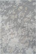 3D Blumen Spitzenstoff Off-White Silber/ Braut Spitzenstoff/ romantischer Blumen Spitzenstoff/ Hochzeit Spitzenstoff// L20-368