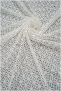 Geometrische Spitze, Gehäkelte Spitze, Boho Spitzenstoff, weiche französische Spitze, Makramee Spitzenstoff, Braut Spitzenstoff// L20-388