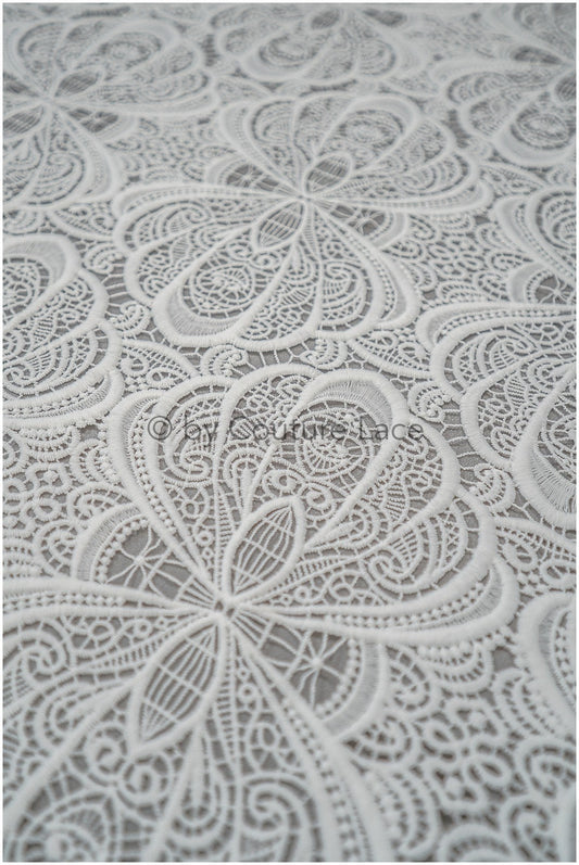 Guipure Spitze, Häkelspitze Stoff, Boho Spitzenstoff, weich gestrickter Spitzenstoff, Makramee Spitzenstoff// L20-387