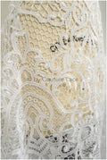 Guipure Spitzenstoff Off-White/ Brautkleid Stoff/ Stickerei Häkelspitze/ Boho Spitzenstoff/ Boho Brautspitze// L17-058