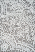Boho bridal lace off-white/ crocheted lace/ macrame lace for wedding dress/ boho lace fabric// L20-393