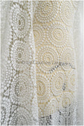 Braut Spitzenstoff mit Fransen, Hochzeitskleid Spitze mit Fransen, Artdeco Spitzenstoff für Brautkleider// L20-389