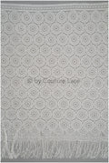 Braut Spitzenstoff mit Fransen, Hochzeitskleid Spitze mit Fransen, Artdeco Spitzenstoff für Brautkleider// L20-389