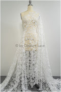 Florale Boho Spitze Off-White/ Gehäkelter Spitzenstoff/ Boho Spitze/ Makramee Spitzenstoff/ gestrickter Spitzenstoff mit Blumen// L20-390
