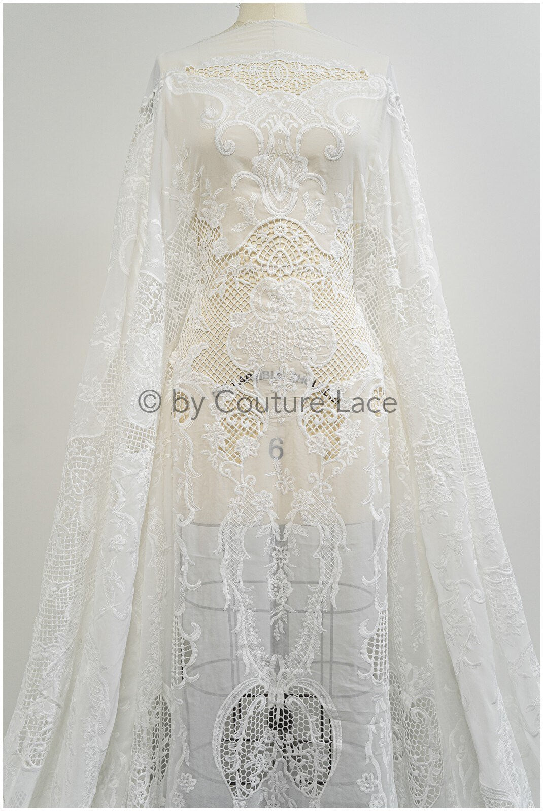 Crochet lace fabric, boho lace fabric, guipure boho bridal lace, chiffon lace fabric, vintage bridal lace, macrame lace// L20-392