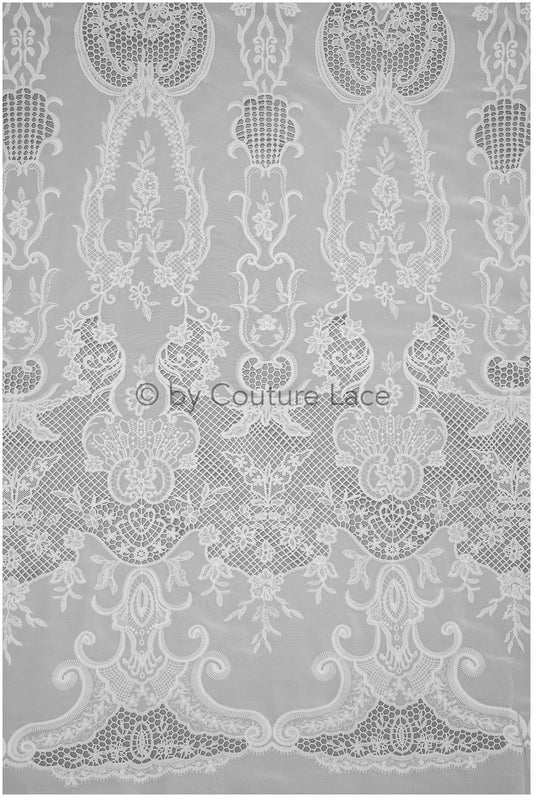 Crochet lace fabric, boho lace fabric, guipure boho bridal lace, chiffon lace fabric, vintage bridal lace, macrame lace// L20-392