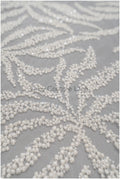 Beaded lace fabric ivory/ couture lace fabric with beads/ beaded crochet wedding lace/ bridal lace fabric with beads/ striped lace fabric// L20-346