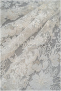 3D Blumen Spitzenstoff Off-White Silber/ Braut Spitzenstoff/ romantischer Blumen Spitzenstoff/ Hochzeit Spitzenstoff// L20-368