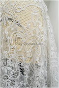 Guipure Spitzenstoff Off-White/ Brautkleid Stoff/ Stickerei Häkelspitze/ Boho Spitzenstoff/ Boho Brautspitze// L17-058
