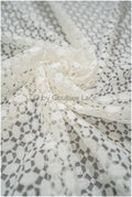 Crochet lace off-white/ Boho bridal lace fabric/ soft French lace/ Macrame lace fabric/ Bridal lace fabric// L20-386