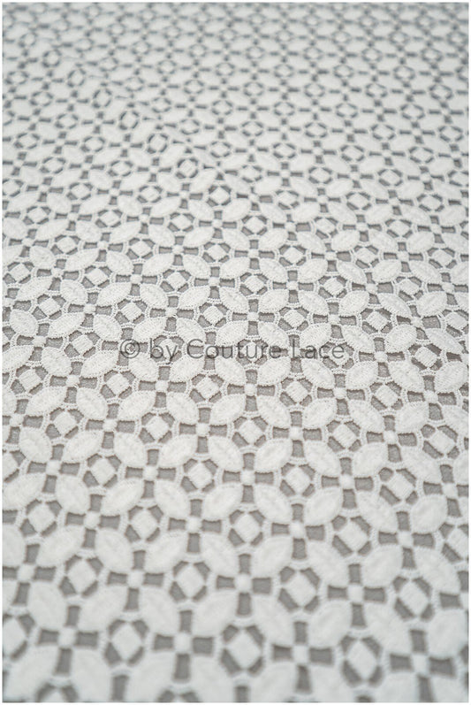 Crochet lace off-white/ Boho bridal lace fabric/ soft French lace/ Macrame lace fabric/ Bridal lace fabric// L20-386