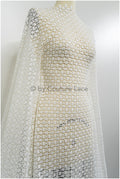 Crochet lace off-white/ Boho bridal lace fabric/ soft French lace/ Macrame lace fabric/ Bridal lace fabric// L20-386