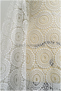 Braut Spitzenstoff mit Fransen, Hochzeitskleid Spitze mit Fransen, Artdeco Spitzenstoff für Brautkleider// L20-389