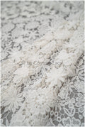 3D Spitzenstoff Off-White/ Guipure Spitzenstoff mit 3D Blüten/ gehäkelter Braut Spitzenstoff mit Blumen/ Boho Spitzenstoff mit 3D Blüten// L20-199B