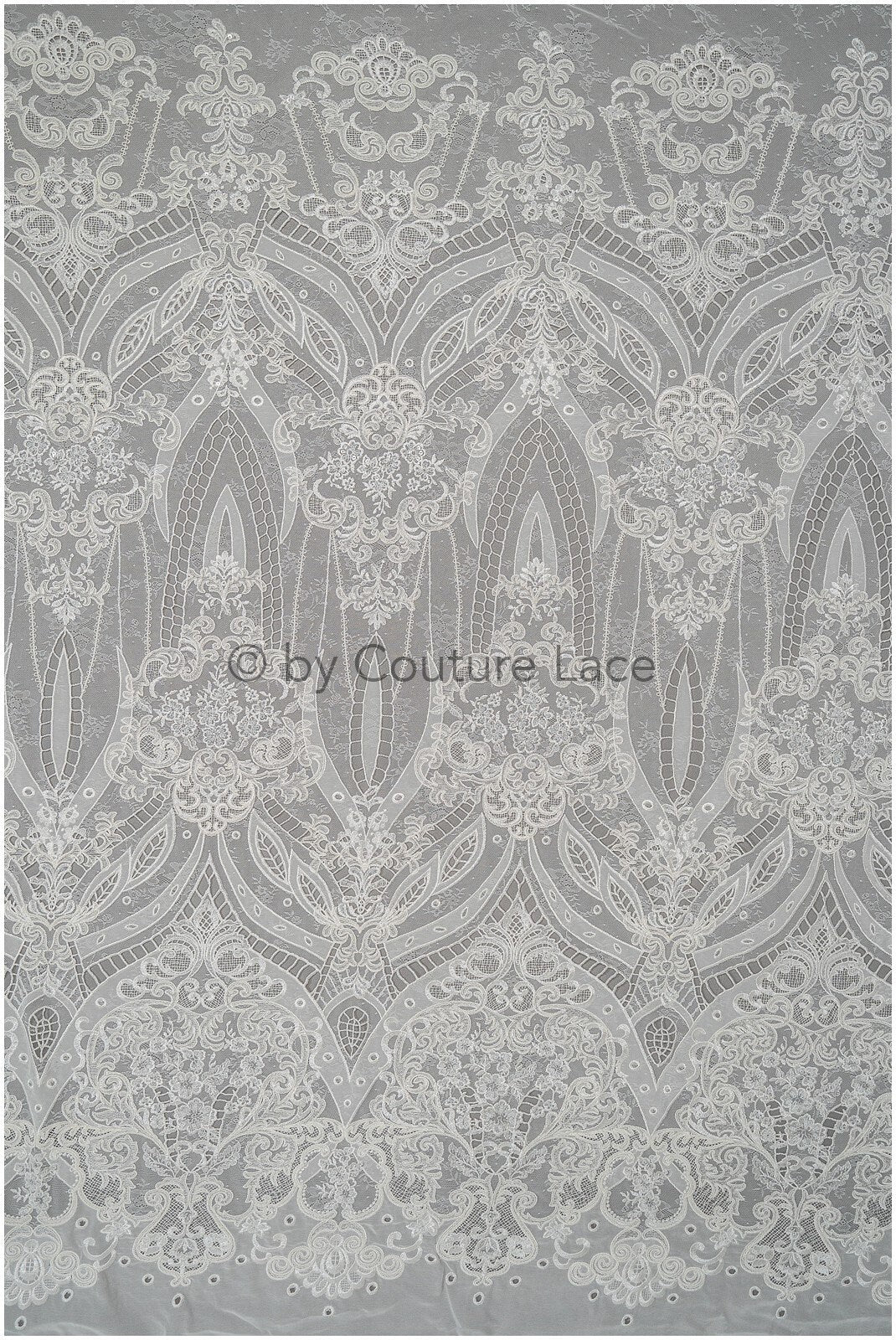 Tissu de dentelle en mousseline de soie de luxe/ dentelle de mariée au crochet blanc cassé/ dentelle de mariée boho// L20-370