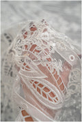 Tissu de dentelle en mousseline de soie de luxe/ dentelle de mariée au crochet blanc cassé/ dentelle de mariée boho// L20-370