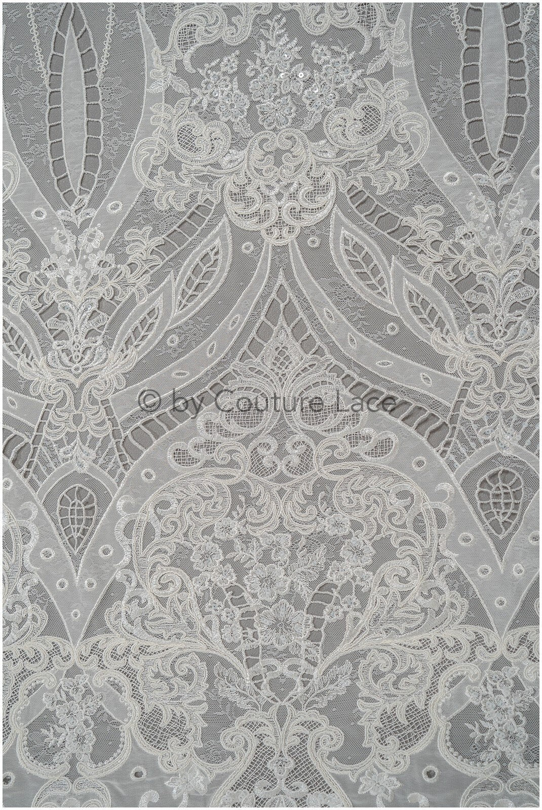 Tissu de dentelle en mousseline de soie de luxe/ dentelle de mariée au crochet blanc cassé/ dentelle de mariée boho// L20-370