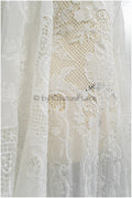 Crochet lace fabric, boho lace fabric, guipure boho bridal lace, chiffon lace fabric, vintage bridal lace, macrame lace// L20-392
