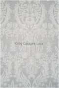embroidered bridal lace fabric on chiffon base, chiffon wedding dress lace embroidery// L20-394