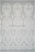 embroidered bridal lace fabric on chiffon base, chiffon wedding dress lace embroidery// L20-394