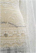 Boho striped pattern lace fabric/ bridal lace fabric off-white/ boho wedding dress lace/ bridal lace/ vintage bridal lace// L20-395