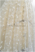 Braut Spitze Stoff mit Polka Dot/ Reis Maserung Spitze/ Brautspitze Off-White/ Braut Spitze mit Punkten// L20-398