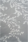 Beautiful pearl lace fabric off-white/ Couture lace fabric with pearls &amp; sequins/ Bridal lace with branches &amp; leaves// L20-399