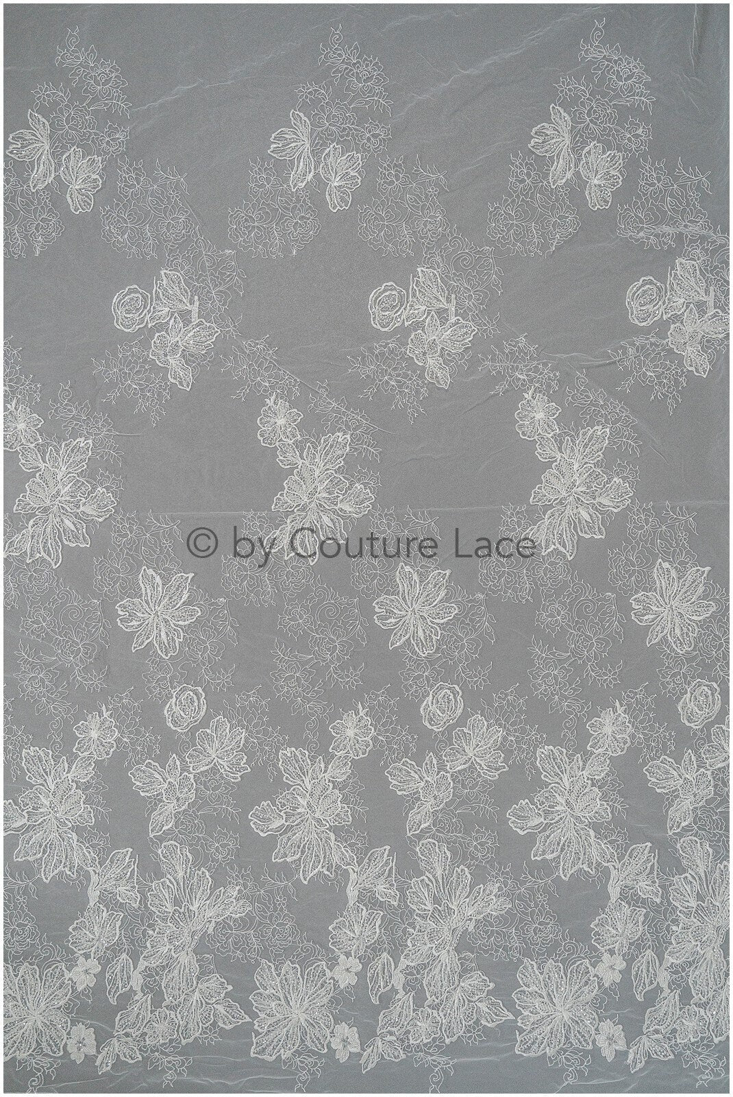 Beautiful pearl lace fabric off-white/ Couture lace fabric with pearls &amp; sequins/ Bridal lace// L20-402