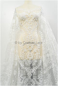 Boho lace fabric off-white/ cotton bridal lace/ vintage bridal lace// L20-403