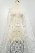 Boho lace fabric off-white/ cotton bridal lace/ vintage bridal lace// L20-403