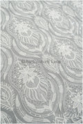 Boho peacock lace fabric off-white/ bridal lace fabric with sequins/ boho bridal lace/ vintage bridal lace/ floral lace// L20-405